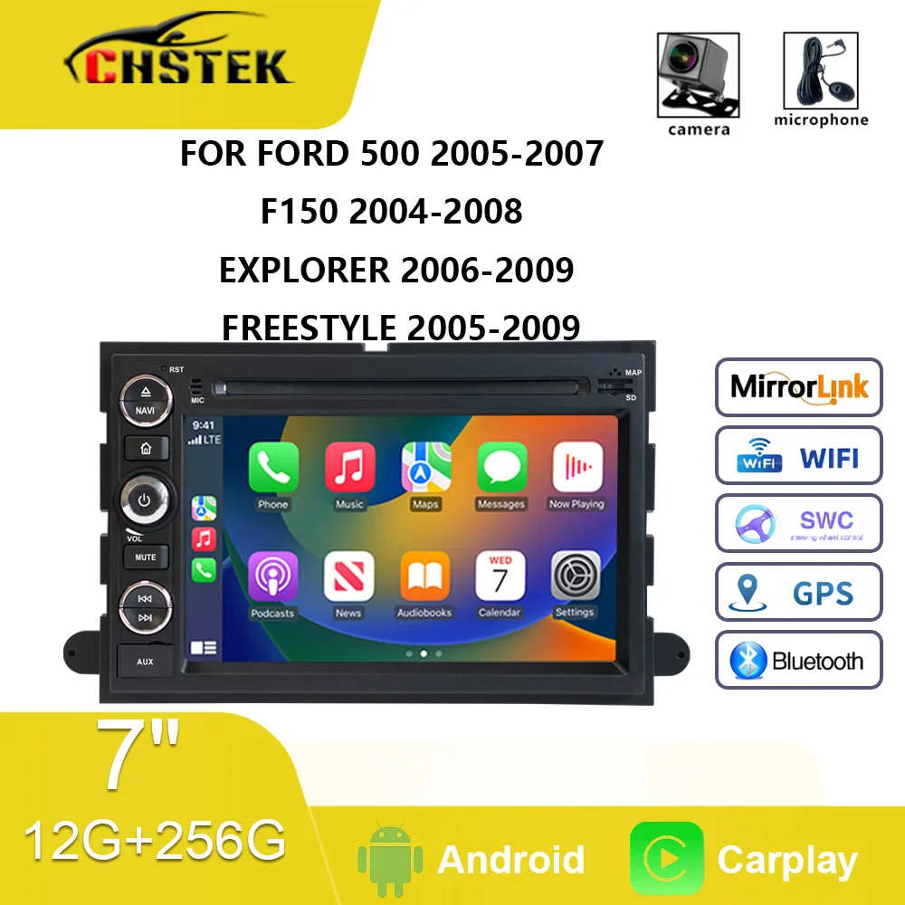 Фото Автомобильный радиоприемник для FORD 500 2005-2007 F150 2004-2008 Explorer 2006-2009 Freestyle 2005-2009 Carplay Android CHSTEK с сенсорным экраном GPS 4G №1