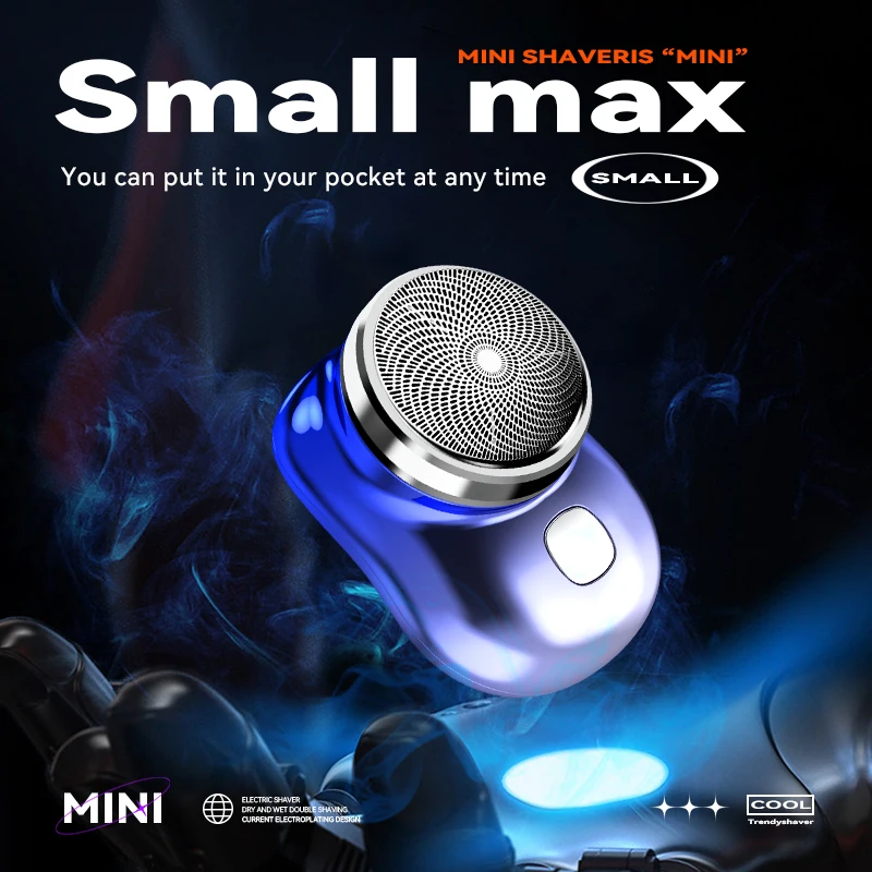 Portable Electric Shaver Mini Heard Trimmer Beard Shaving Reciprocating Cutter Head Rechargeable Knives Razor For Men