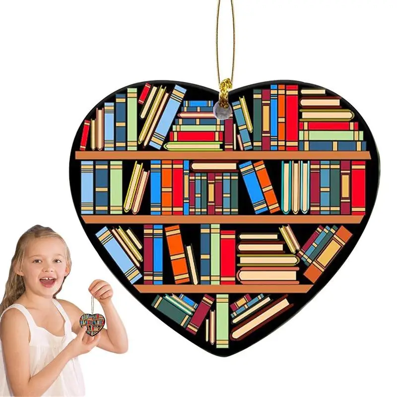 

Книжная полка, Рождественское украшение, книжная полка в форме сердца, украшения для рождественской елки, украшение для Хэллоуина, благодар...