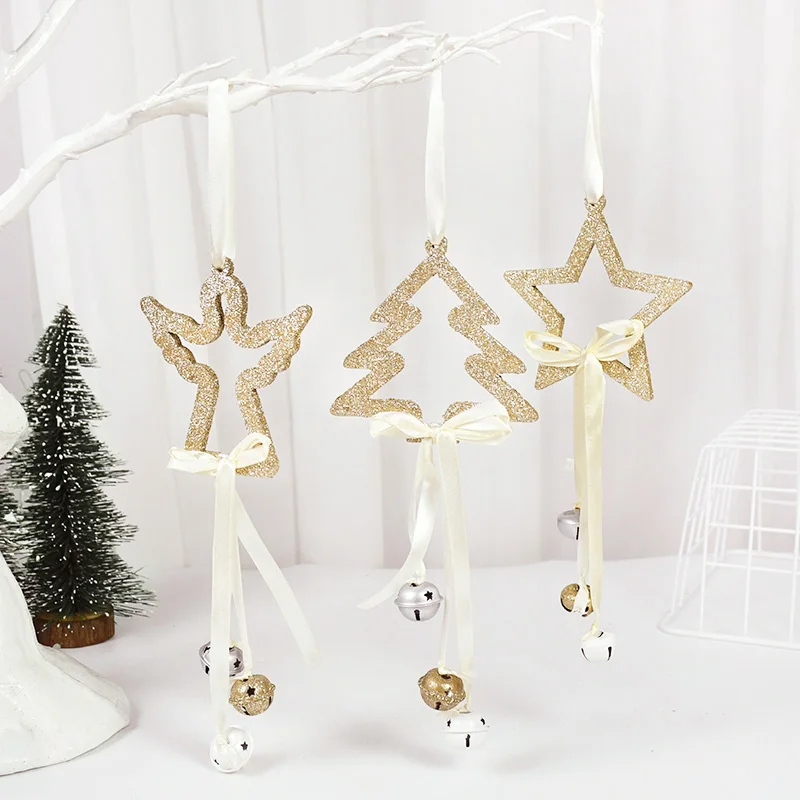 

1pc Christmas Tree Ornaments Angle Star Wooden Hanging Pendant Xmas Decorations For Home New Year Navidad Noel 2023 Decor
