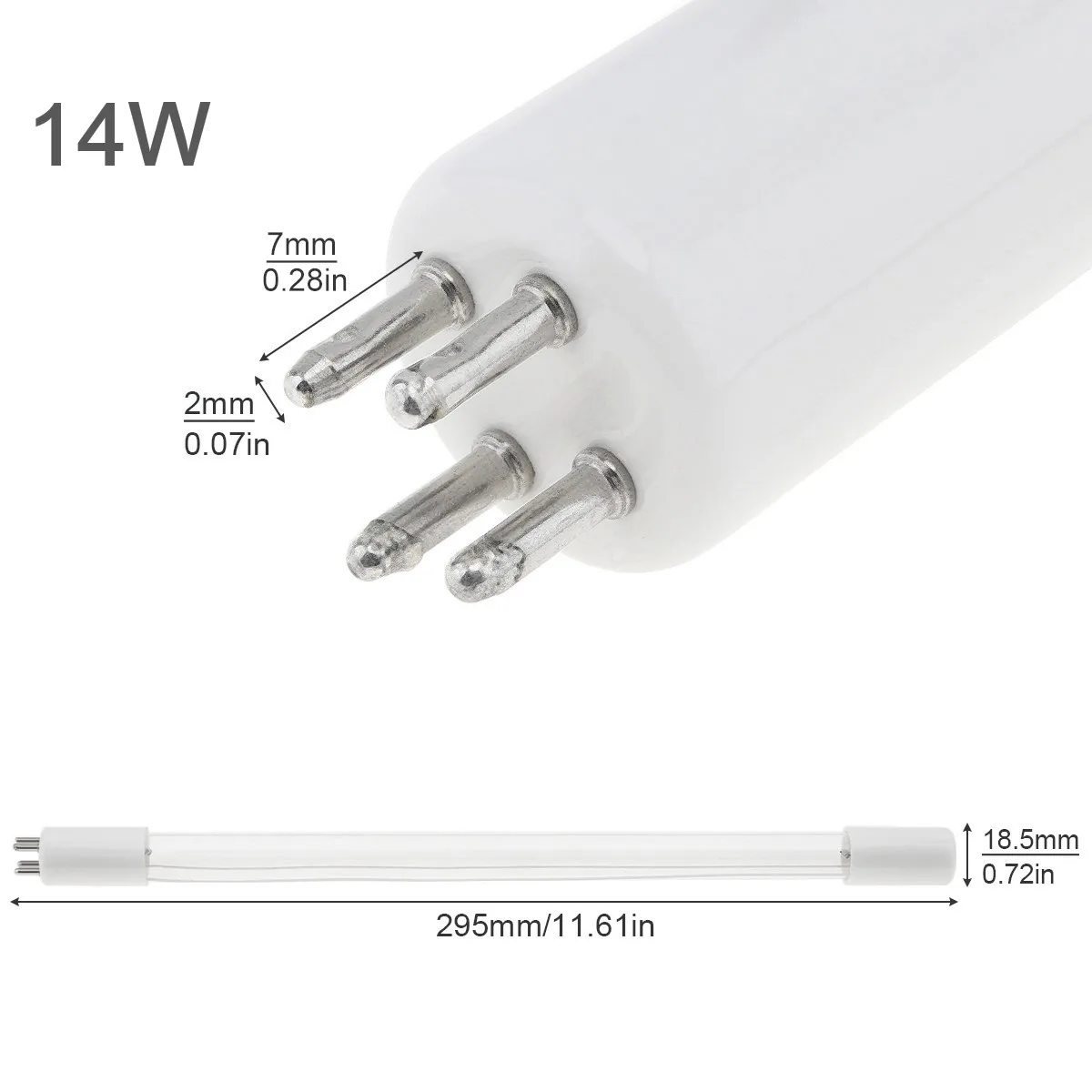 

G10q 8W 14W 15W 17W 41V УФ-лампа с прямой трубкой и односторонней 4-игольной лампой для воздушного оборудования
