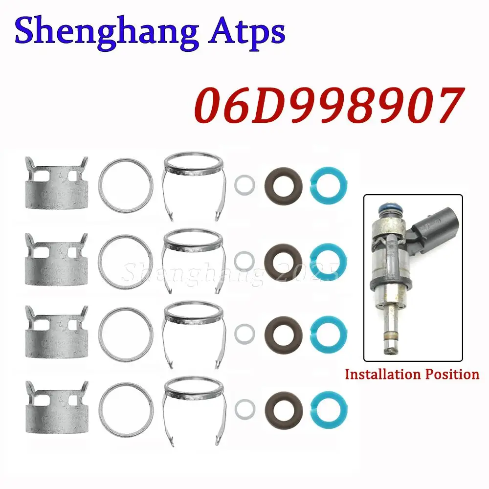 

Комплект уплотнительных колец топливной форсунки, зажим для Audi A4 A6 TT A3 VW Scircco Jetta Passat GTI EOS 2.0L 06D998907 06D998907A 06D998907D