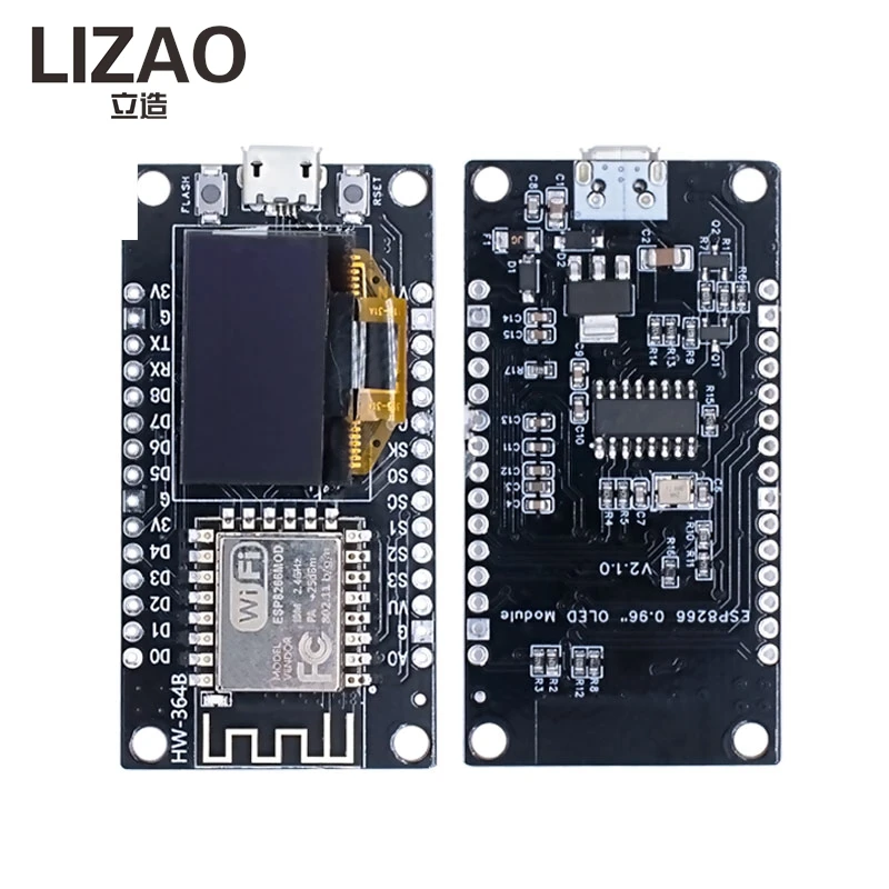 Фото Модуль WiFi LIZAO ESP8266 NodeMCU V3 ESP-12F с OLED-дисплеем 0.96 дюйма, плата разработки CH340 Type-C для Arduino MicroPython №5