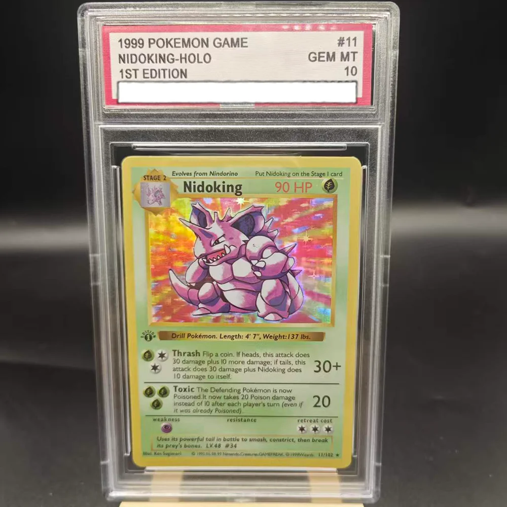 Фото Коллекционная карта для игры PTCG DIY 1999, английская версия, 1ST VENUSAUR-HOLO Mewtwo-Holo, рейтинг 10 баллов, аниме-карта, подарок, игрушка №4