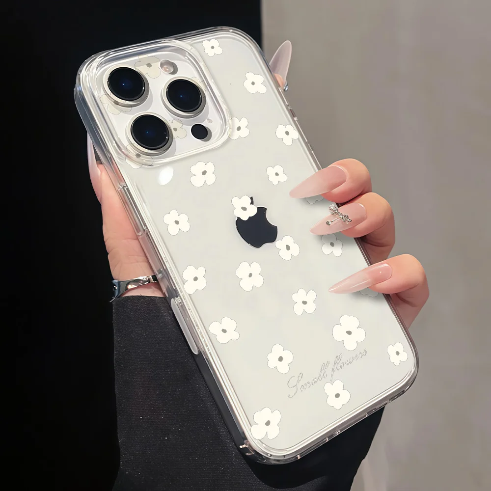 Фото Силиконовый чехол для телефона с светло-бежевым цветком для IPhone 17 16 15 14 13 12 11 Pro Xs Max Air Mini 7 8 6 6s Plus SE 2020 2022 Cover №4