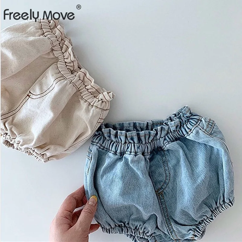Freely Move Infant Kids Baby Girl Solid Shorts Cotton Bottoms PP Shorts Bloomers Children Girls Summer Panties Diapers Panties
