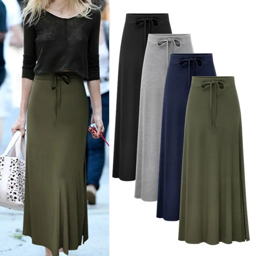 

Party Skirt Casual Temperament All Match Hip Wrap Long Skirt Streetwear Beach Skirt Maxi Skirt