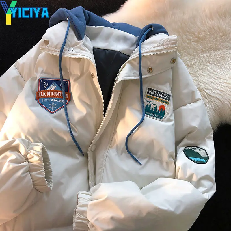 YICIYA Autumn And Winter Men And Women Tide American Hip-hop Style Baseball Uniform Jacket Trend Handsome Couple Hoodies Jackets