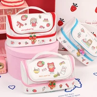 multifunctional stationery box creative cute makeup bag pencil case double layer portable