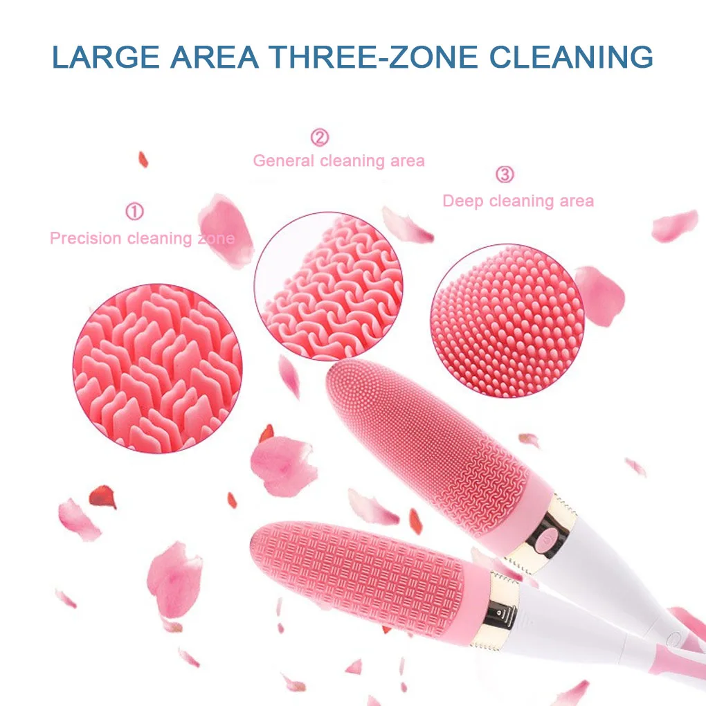 

Electric Bath Brush Rechargeable Waterproof 4 Speeds Massage Household Salon Shower Hand Scrubber Supplies Pink