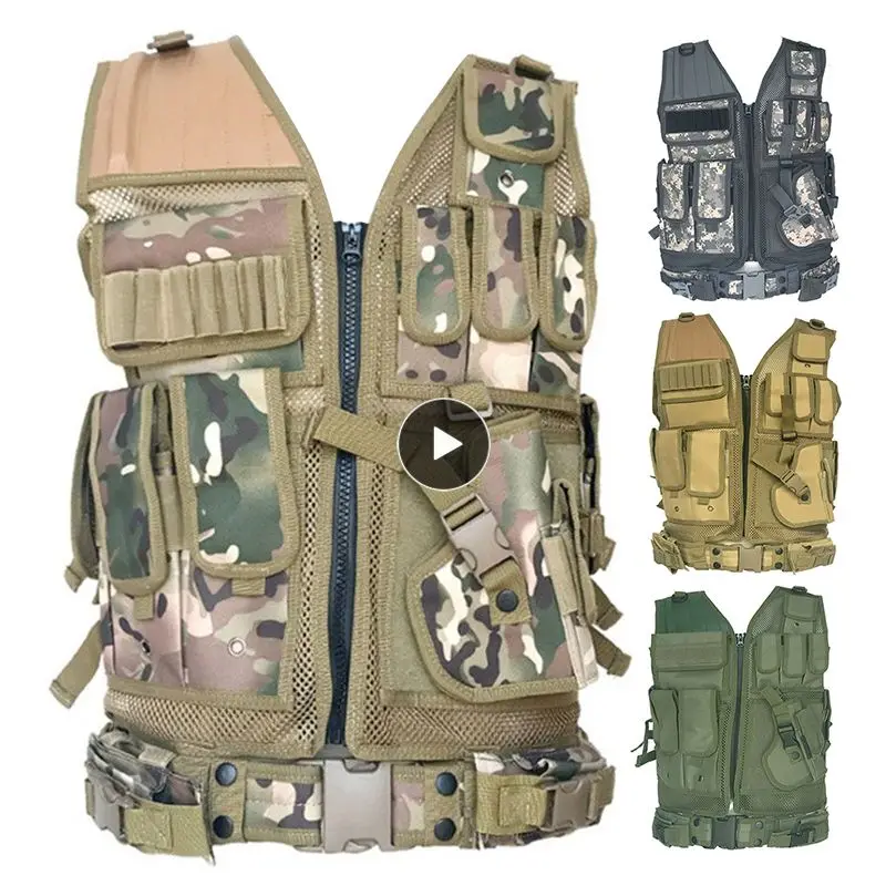 

Men Outdoor Military Tactical Hunting Camouflage Breathable Tactical Vest Wild Survival Fishing Hiking Coat Hunting