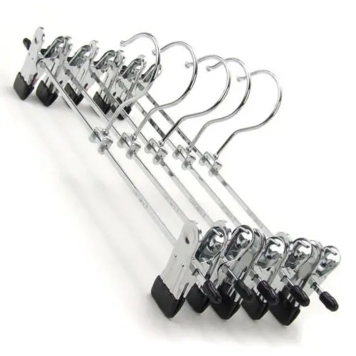 

10 Pcs Stainless Steel Rack Clip Trousers Wardrobe Clip Anti-slip Clothespin Pants Clamp Clothes Hangers Storage organizer