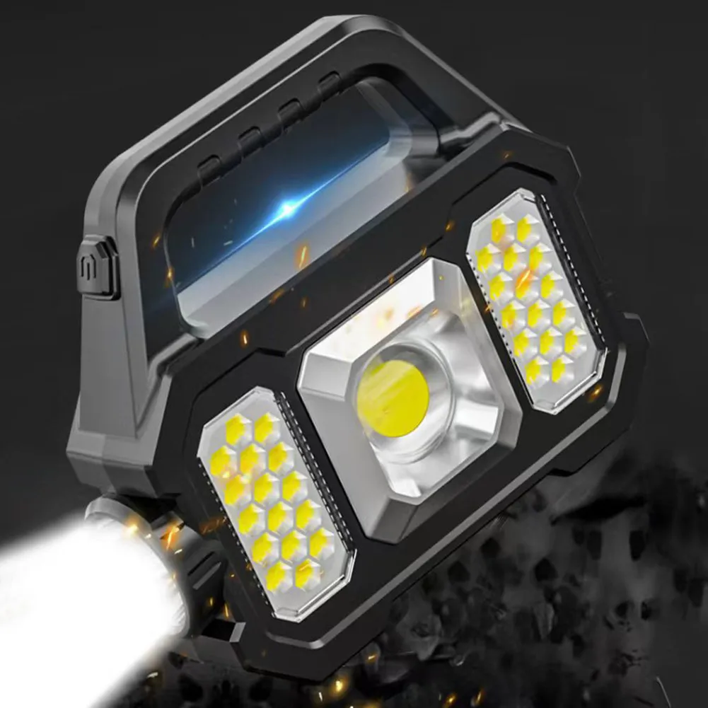 

500lm Solar LED Camping Light USB Rechargeable Flashlight 6 Gears COB LED Torch Light Waterproof Lanterns For Hiking Camping