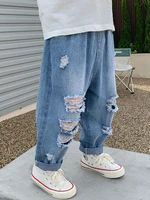 childrens jeans autumn childrens clothing 2022 boys autumn clothing trousers western style children korean style ripped pants