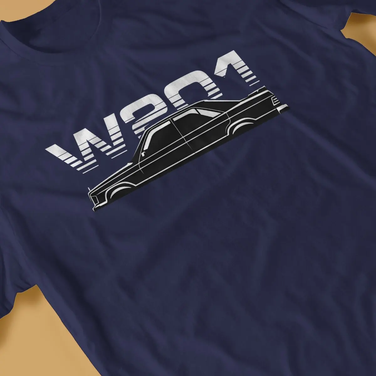 Мужские футболки W201 190E от Petrothings новинка из чистого хлопка с круглым вырезом