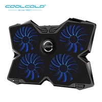 coolcold four fans laptop cooling pad notebook stand led light 2 usb type fit for 12 17inch notebook gaming daily use