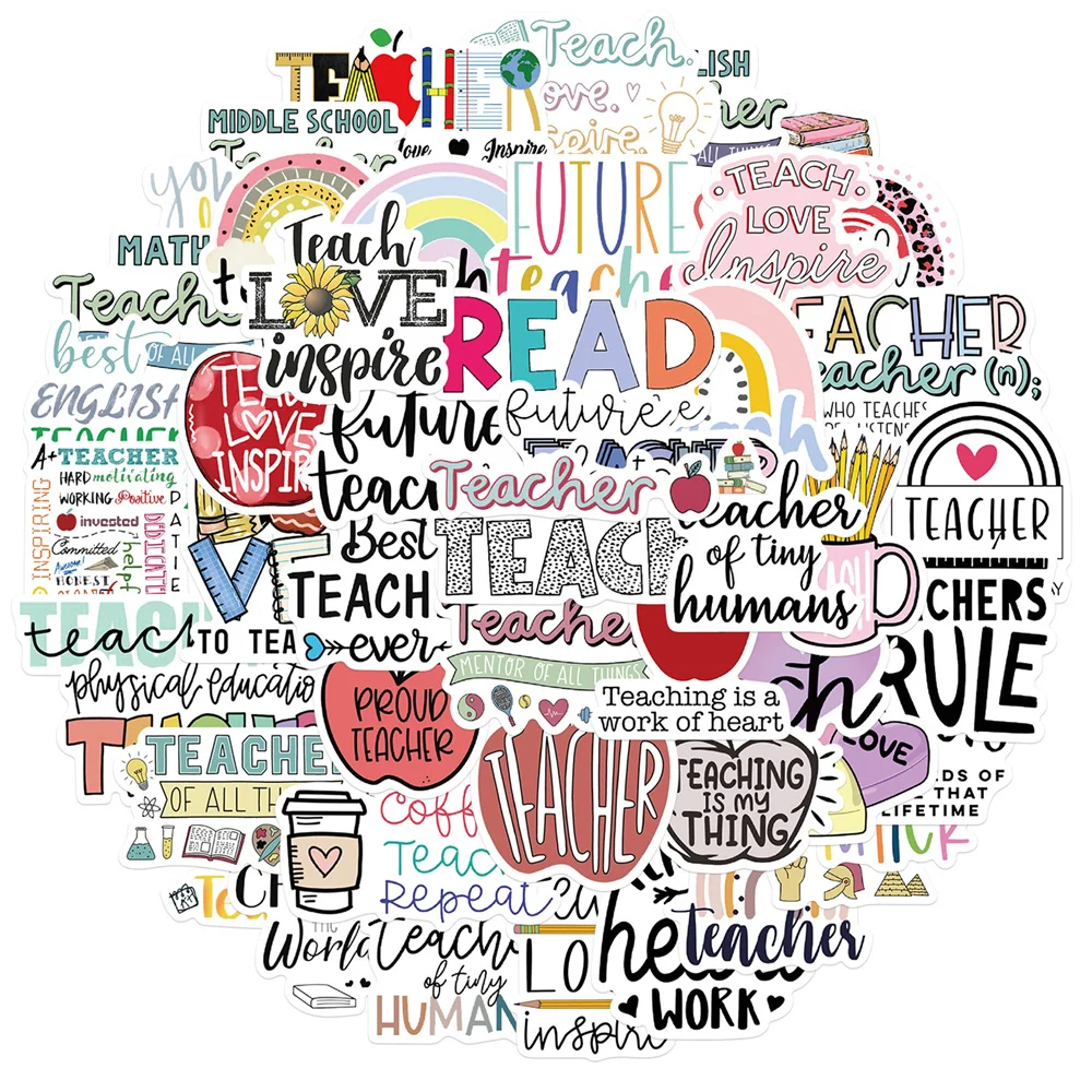 

10/30/50 шт., водонепроницаемые наклейки в виде граффити на День учителя