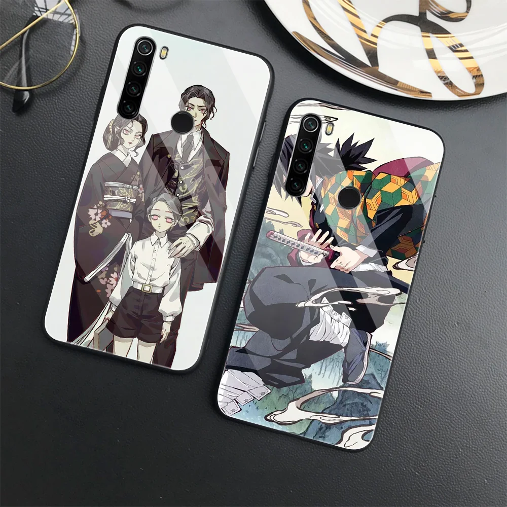 

Demon Slayer Anime Phone Case for Redmi Note 10Pro 9 Pro Max 10 4G 9T 10S Poco F3 11 11S 5G F2Pro Luxury Tempered Glass Capas