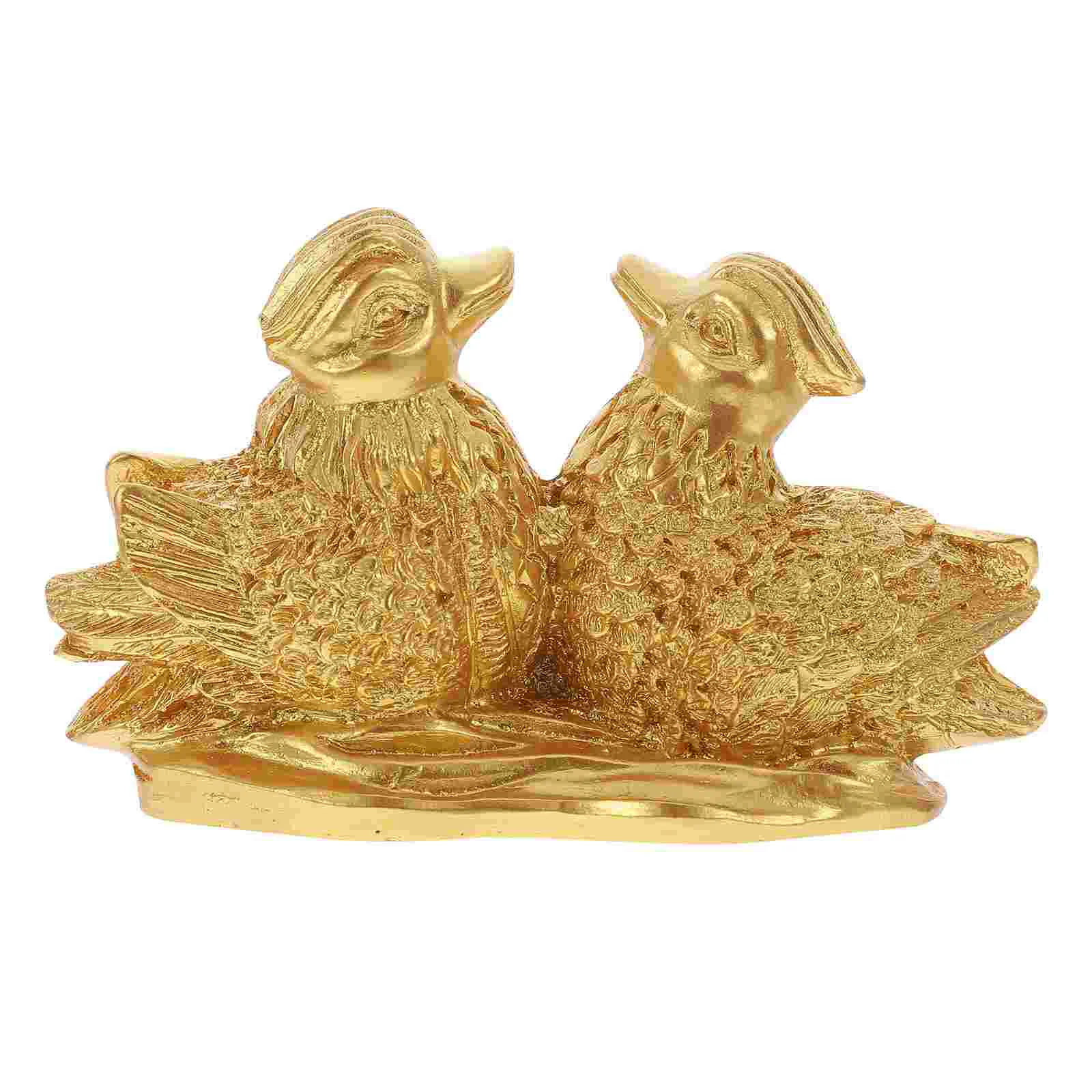 

Wedding Gift for Couple Mandarin Ducks Sculpture Resin Duck Home Decoration