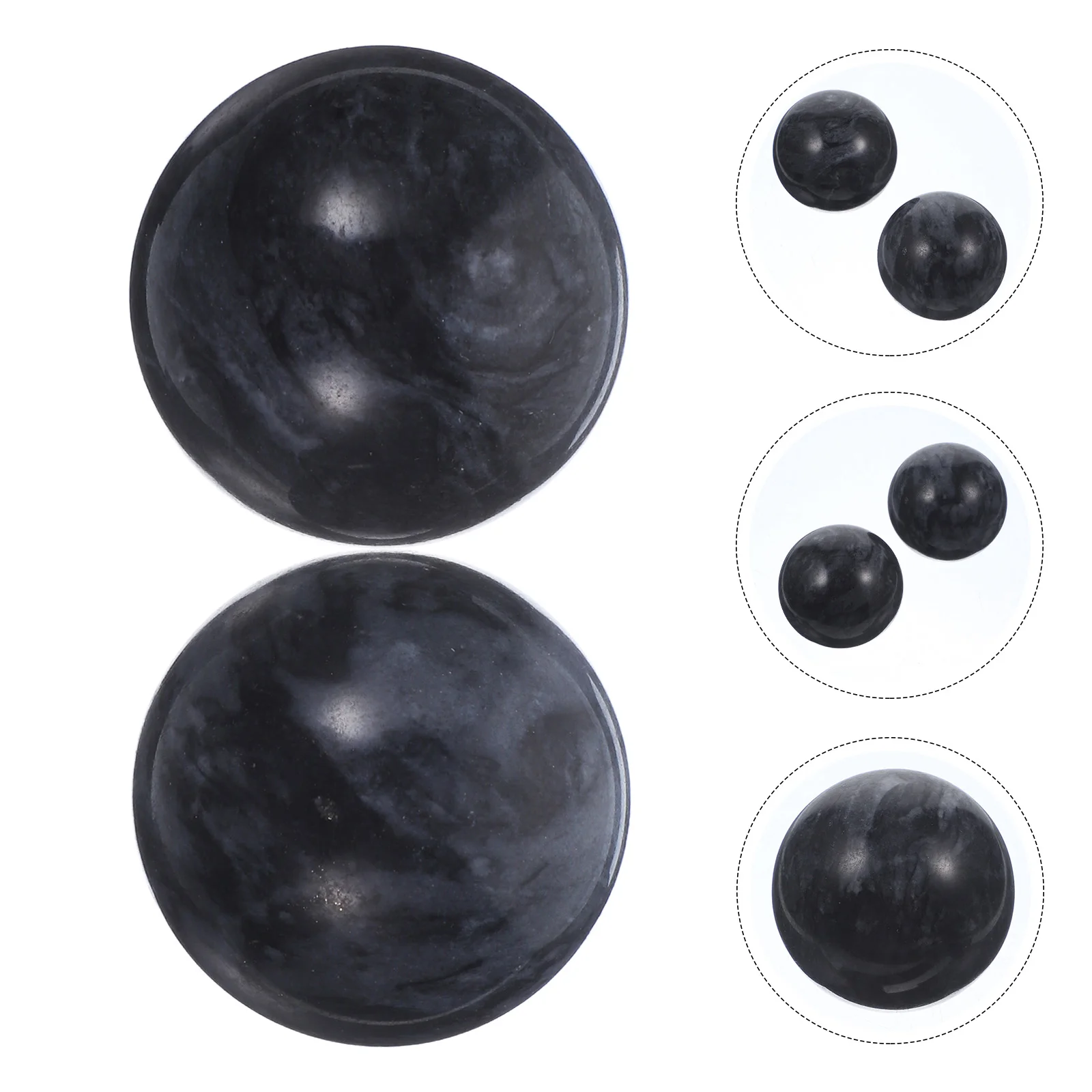 

2 Pcs Elderly Ball Jade Hand Ball Health Exercise Ball for Old Man (Black)