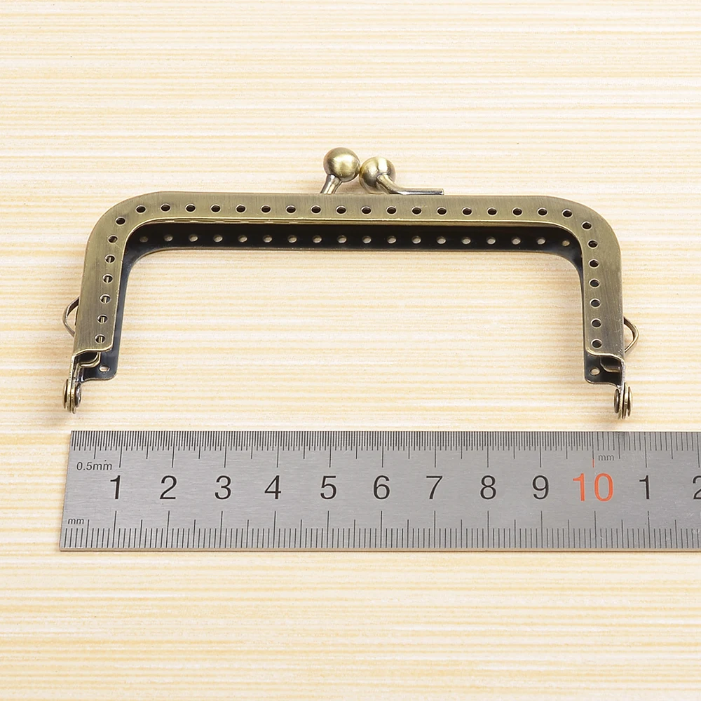 10.5cm Metal Purse Frame Wallet Handle Square For Clutch Handbag Accessories Making Kiss Lock Bronze Bag Hardware 10 Ppcs
