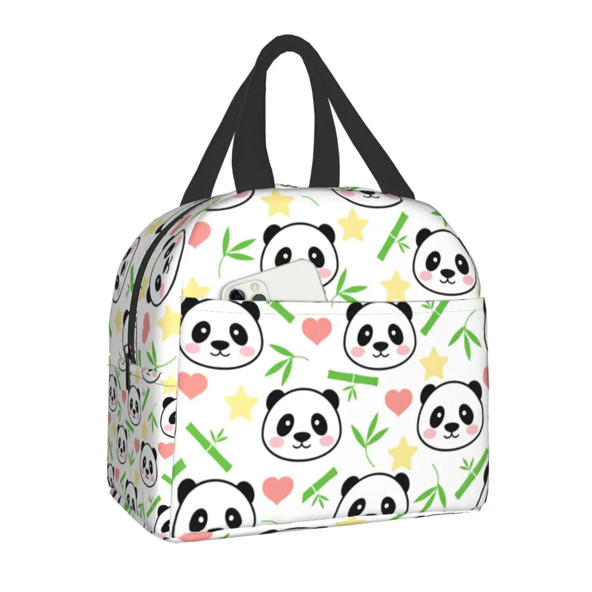 

Custom Cartoon Panda Bear Lunch Bag Warm Cooler Insulated Lunch Box for Women Children School Portable Picnic Food Storage Bags