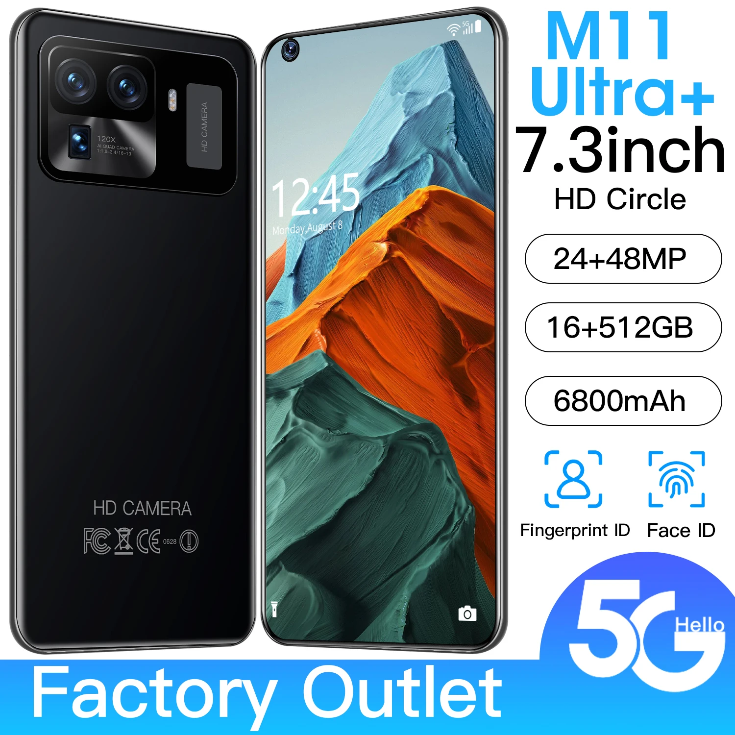 

Смартфон глобальная версия M11 Ultra +, 512 дюйма, камера 24 + 48 Мп, 16 + 6800 ГБ, Android 10, мА · ч