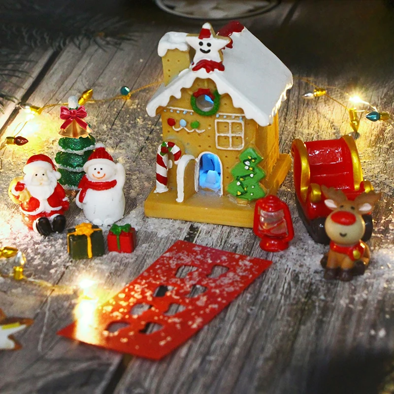

1 комплект 1:12 миниатюрный строительный Рождественский домик лось Санта-Клаус Снеговик модель рождественской елки кукольный домик Декор игрушечные аксессуары