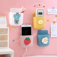Kawaii Storage Rack Cute Cartoon Pen Stationery Holder Punch Free Pencil Desk Organizer Phone Charging Box Home Office Supplies