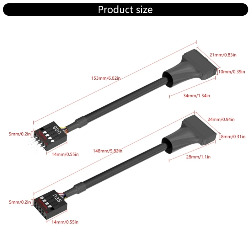 CS1W 1 упаковка USB 19/20-контактный к 2.0 9-контактный материнские платы Мужской Женский