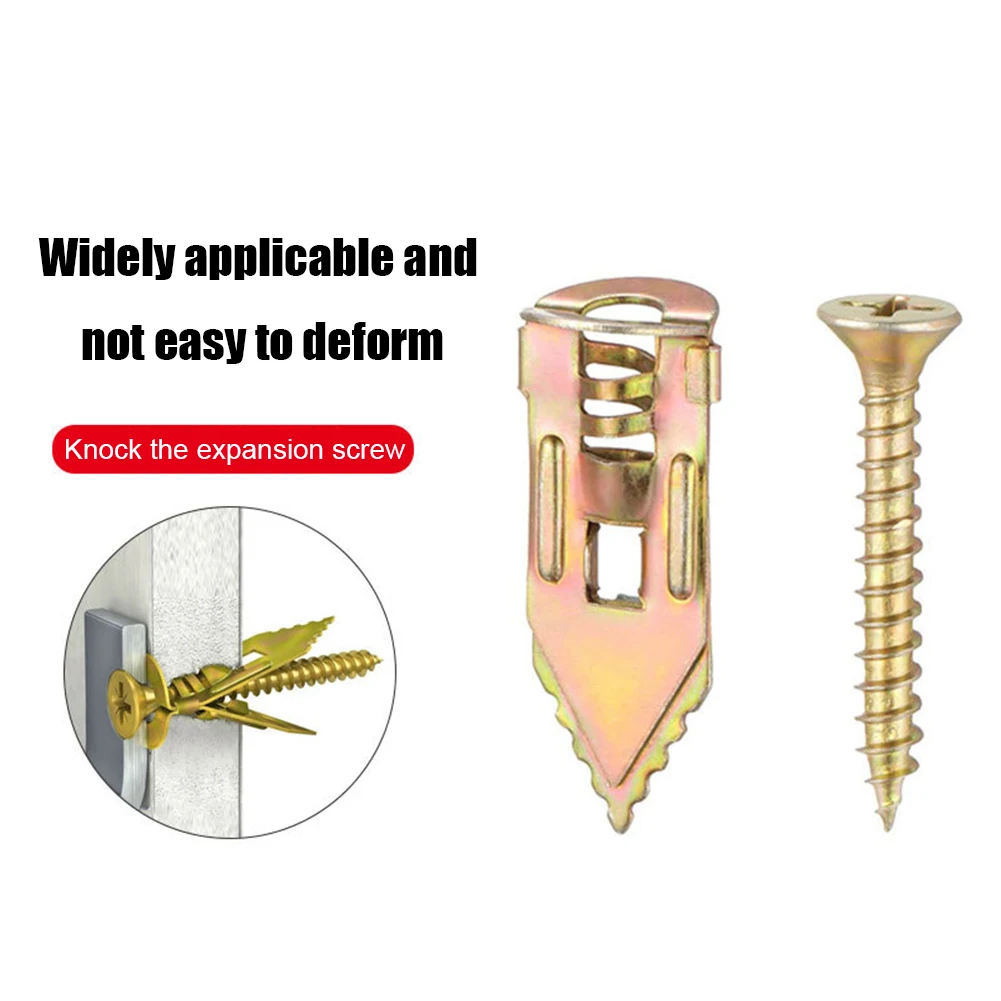 

10pcs Self Drilling Anchors Screws Drywall Anchor Self Tapping Screws Easy Application Cavity Plug Dowel Fixing Tools