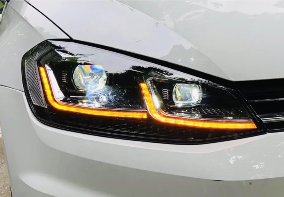 Фара для Volkswagen VW Golf 7th 2013-2020 светодиодная система освещения фара передний бампер