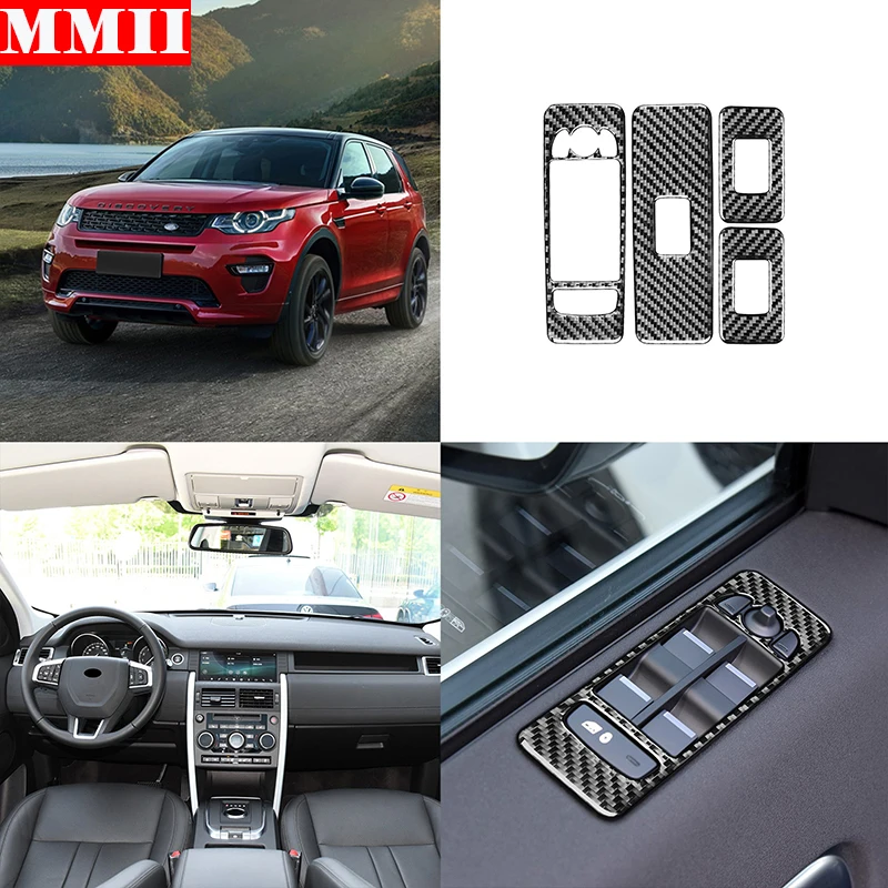 

MMII For Land Rover Discovery Sport 2015-2019 Carbon Fiber Windows Control Panel Cover Sticker Interiors Trim Car Accessories