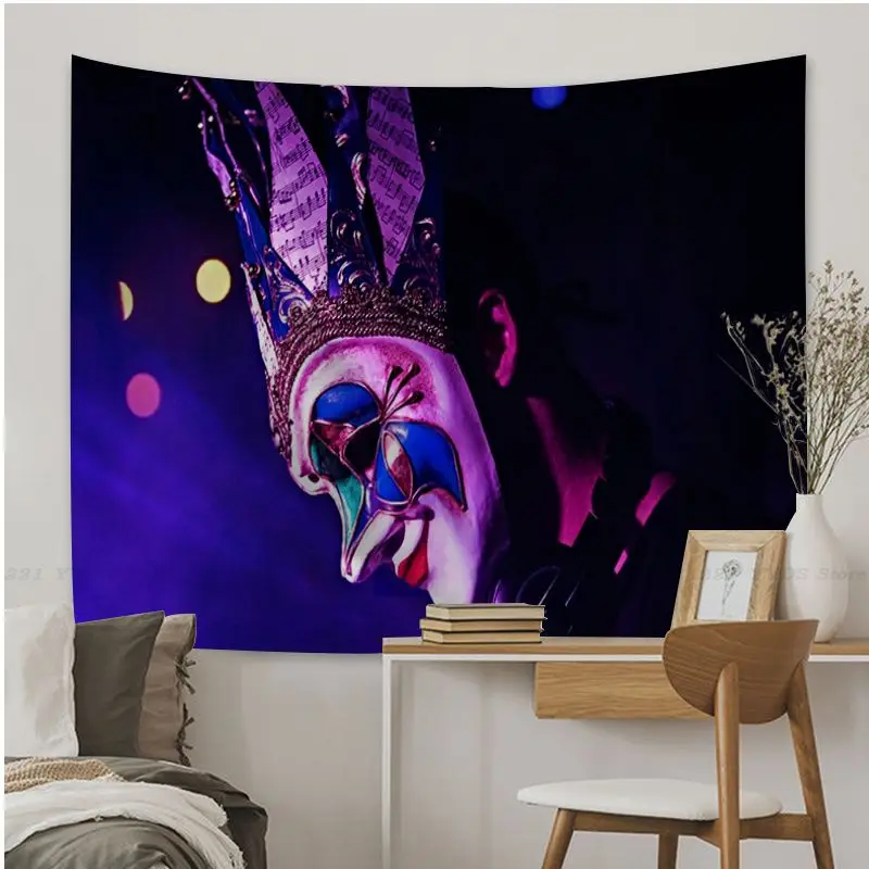 

DJ Boris Brejcha аниме гобелен подвесной Таро хиппи настенные коврики Dorm декоративное одеяло