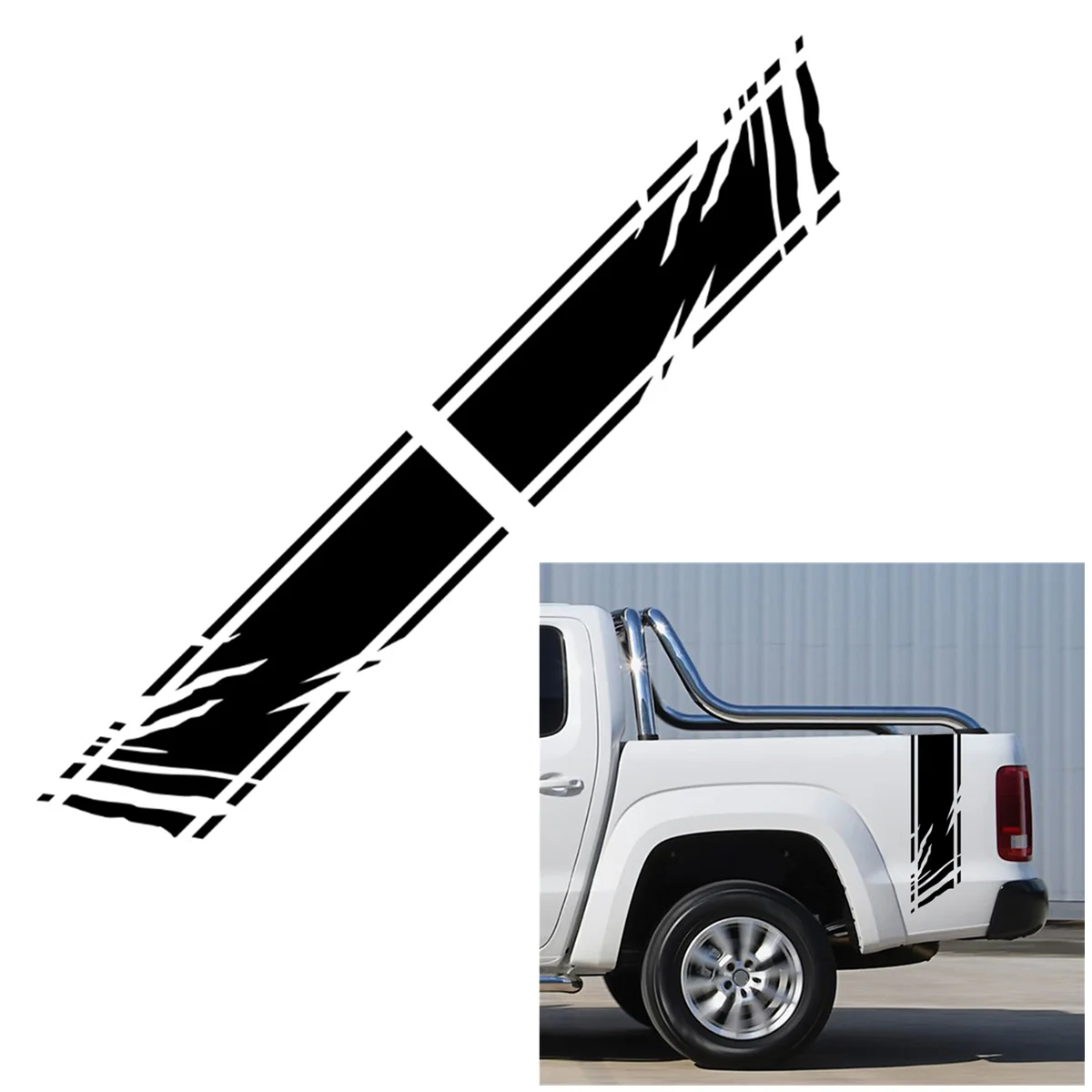 

Black Stripe Vinyl Decal Sticker Fit For Car Truck Body Rear Side 65x18 cm 2Pcs