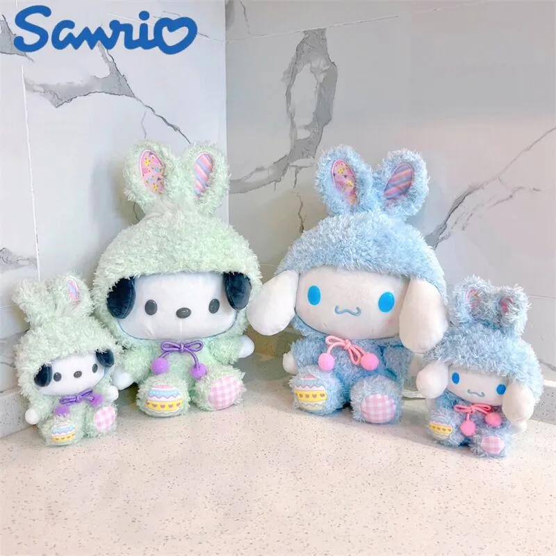 

Sanrio Kawaii Пасхальная серия плюшевые игрушки Kuromi My Melody Cinnamoroll Hello Kitty подушка мягкая плюшевая девочка куклы Детский подарок