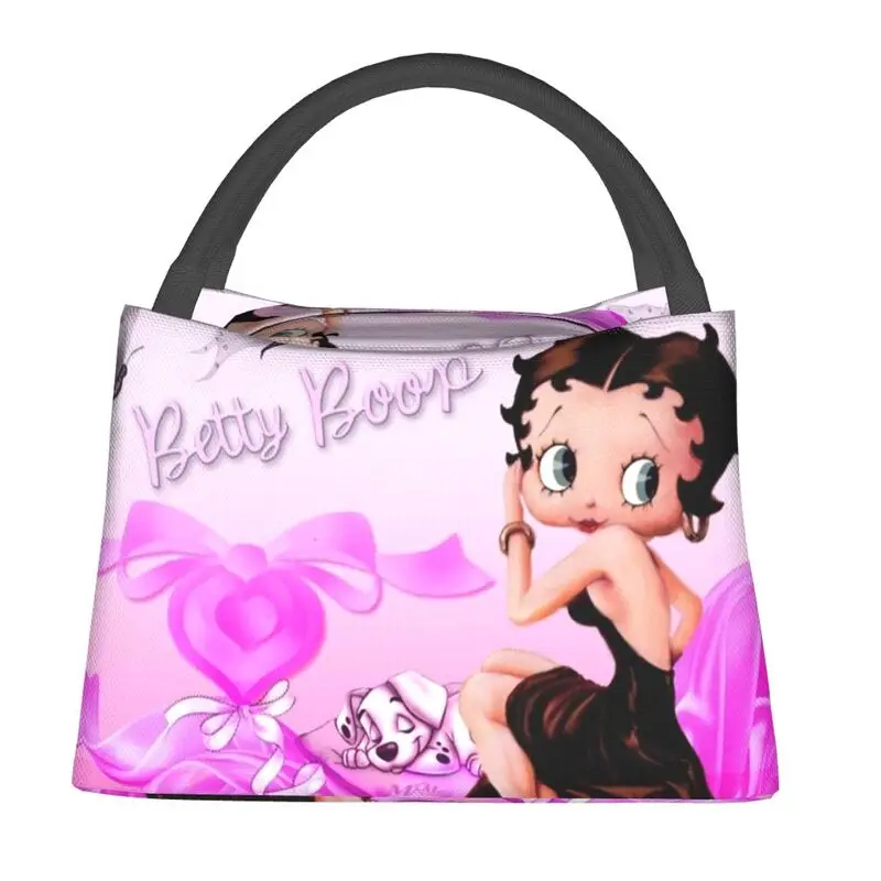 

Cartoon Boop Bettys Insulated Lunch Bags for Women Portable Thermal Cooler Bento Box Office Picnic Travel