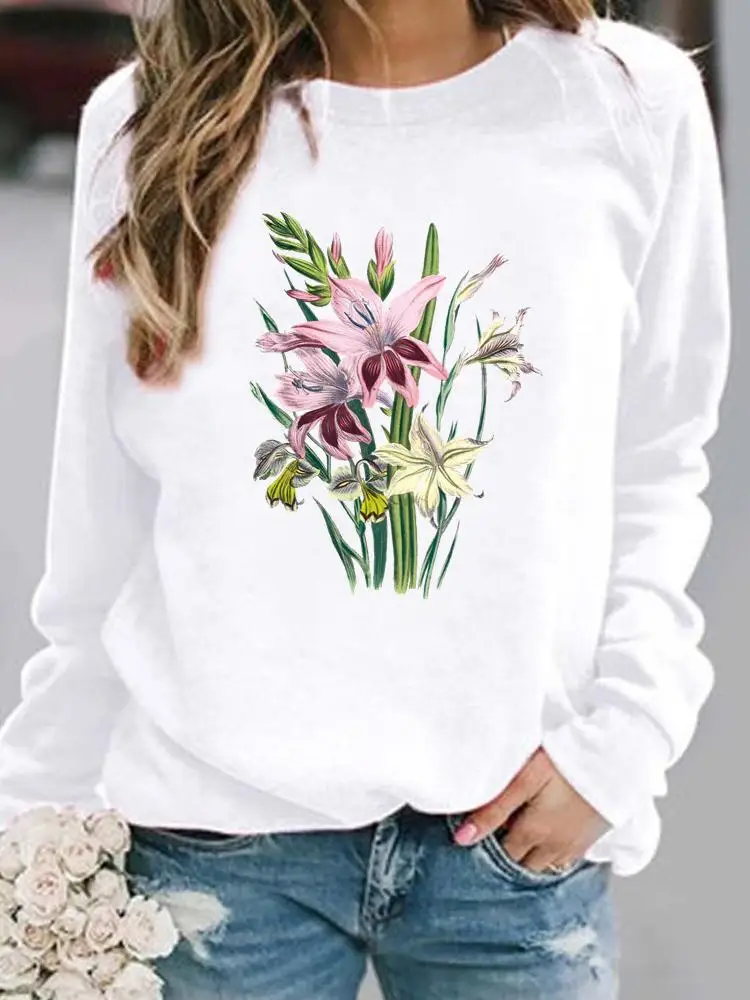 

Sweet Floral Flower New Pullovers Women Clothing Fashion Ladies Spring Autumn Winter Hoodies Female Casual Graphic Sweatshirts