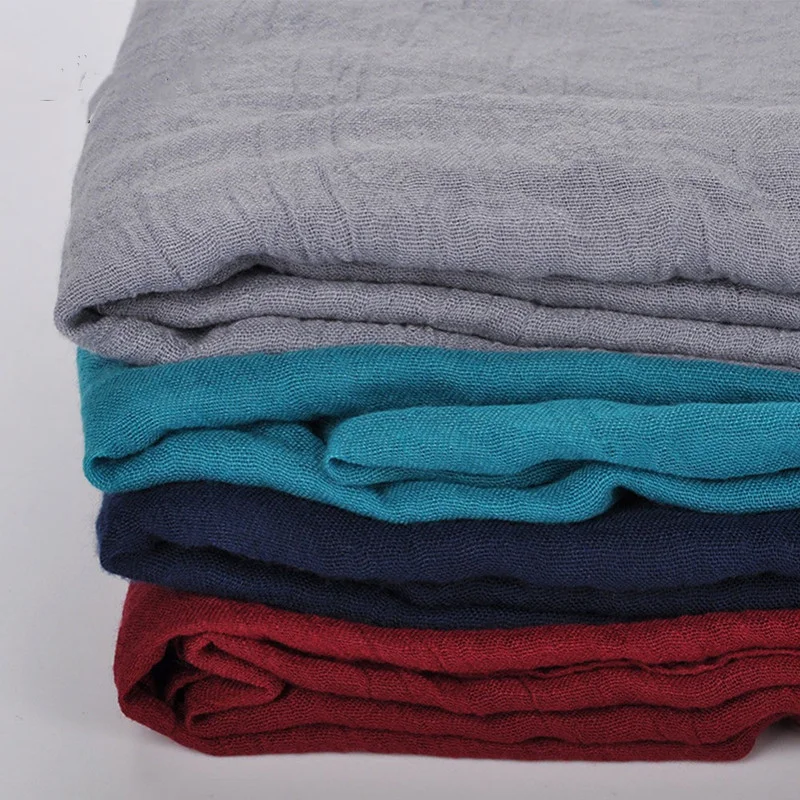 Летние мягкие хлопковые шарфы Sparsil для женщин, ретро-стиль с кисточками, однотонные, размер 180х90 см, тонкие оберточные платки, хиджаб, пляжный отдых.