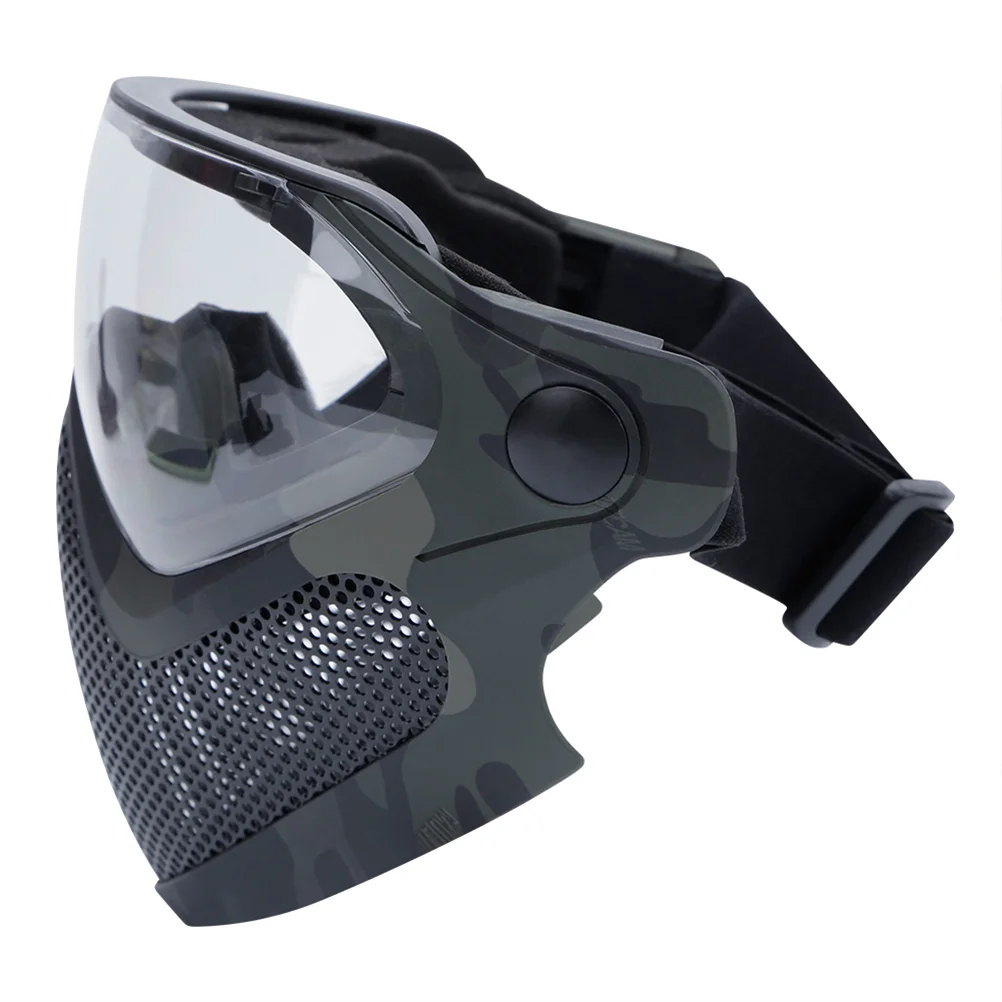 

1PC Dual Mode Combat Mask Clear Face Mask Gear Steel Screen Protective Mask for Man Women (Camouflage)