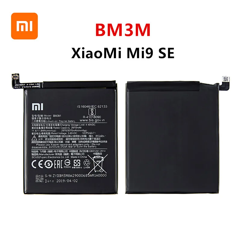 xiao mi 100 orginal bm3m 3070mah battery for xiaomi 9 se mi9 se mi 9se bm3m high quality phone replacement batteries tools free global shipping