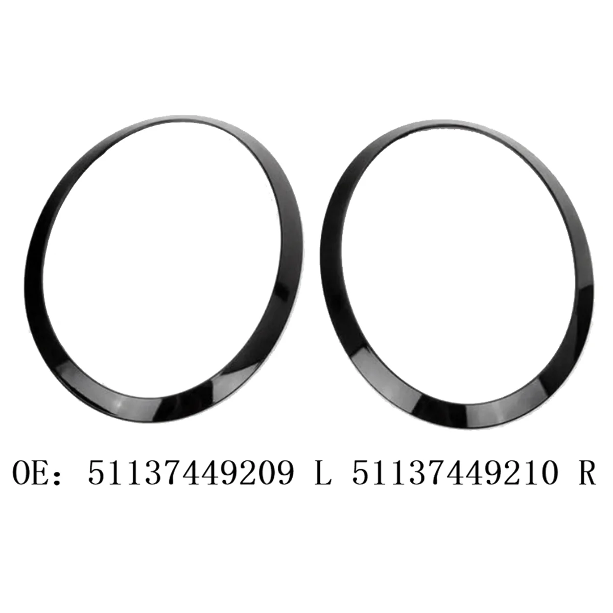 1 пара накладок на переднюю фару 51137449209 51137449210 Для Mini Cooper F55 F56 F57 2015-2017 черный