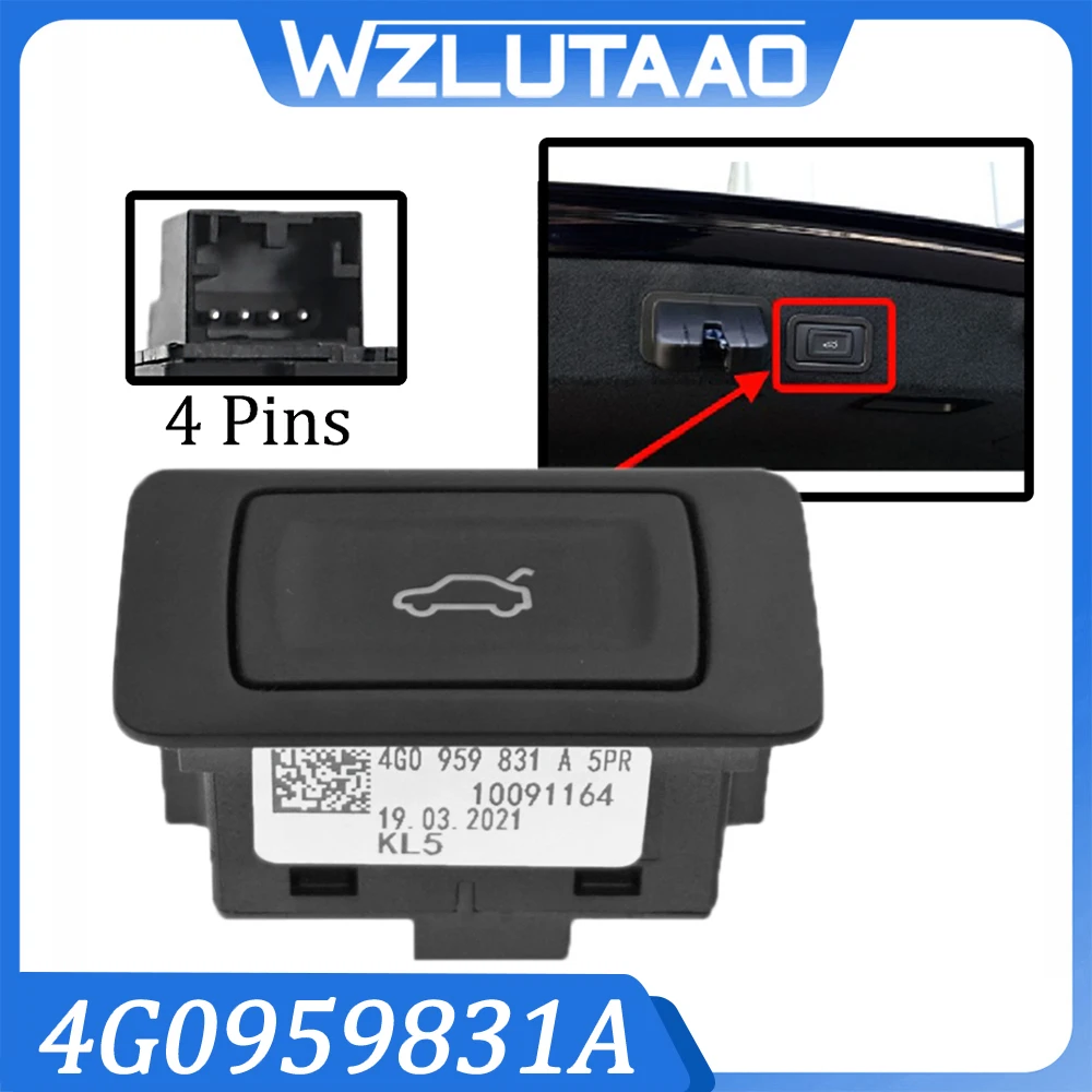 

4G0959831A Электрический переключатель блокировки багажника для Audi Q5 Q7 A4 A6 A8 A7 Q3 S4 S6 S7 S8 2008-2018