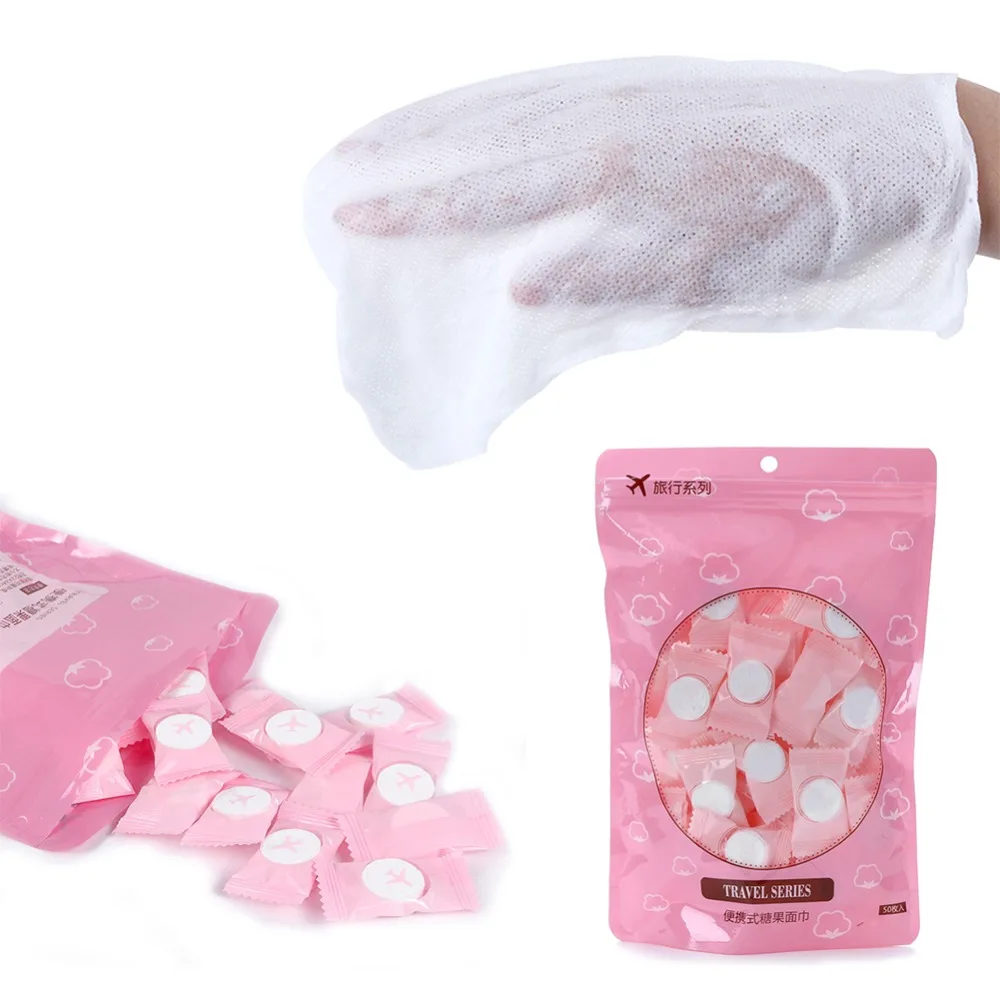 

50pcs/lot Mini Compressed Towel Disposable Capsules Towel Magic Face Care Tablet Outdoor Travel Cloth Wipes Paper Tissue Mask