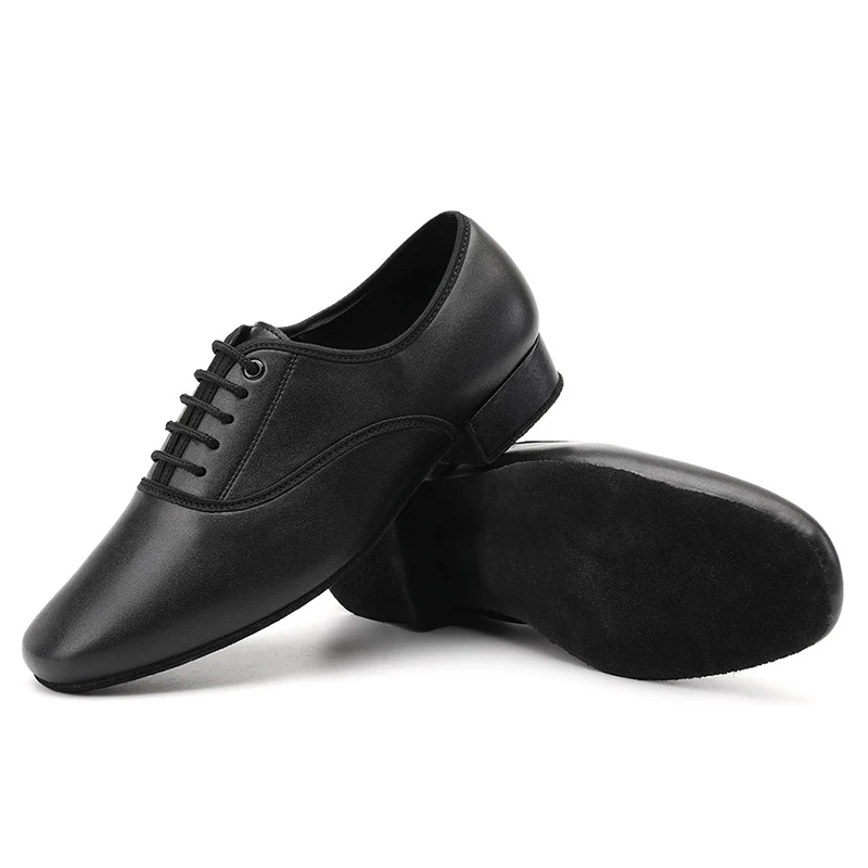 Men Modern Dance Shoes Boys Canvas Latin/Tango/Ballroom Shoes Rubber/Soft Sole Low Heels Man Dancing Shoes Black Professional