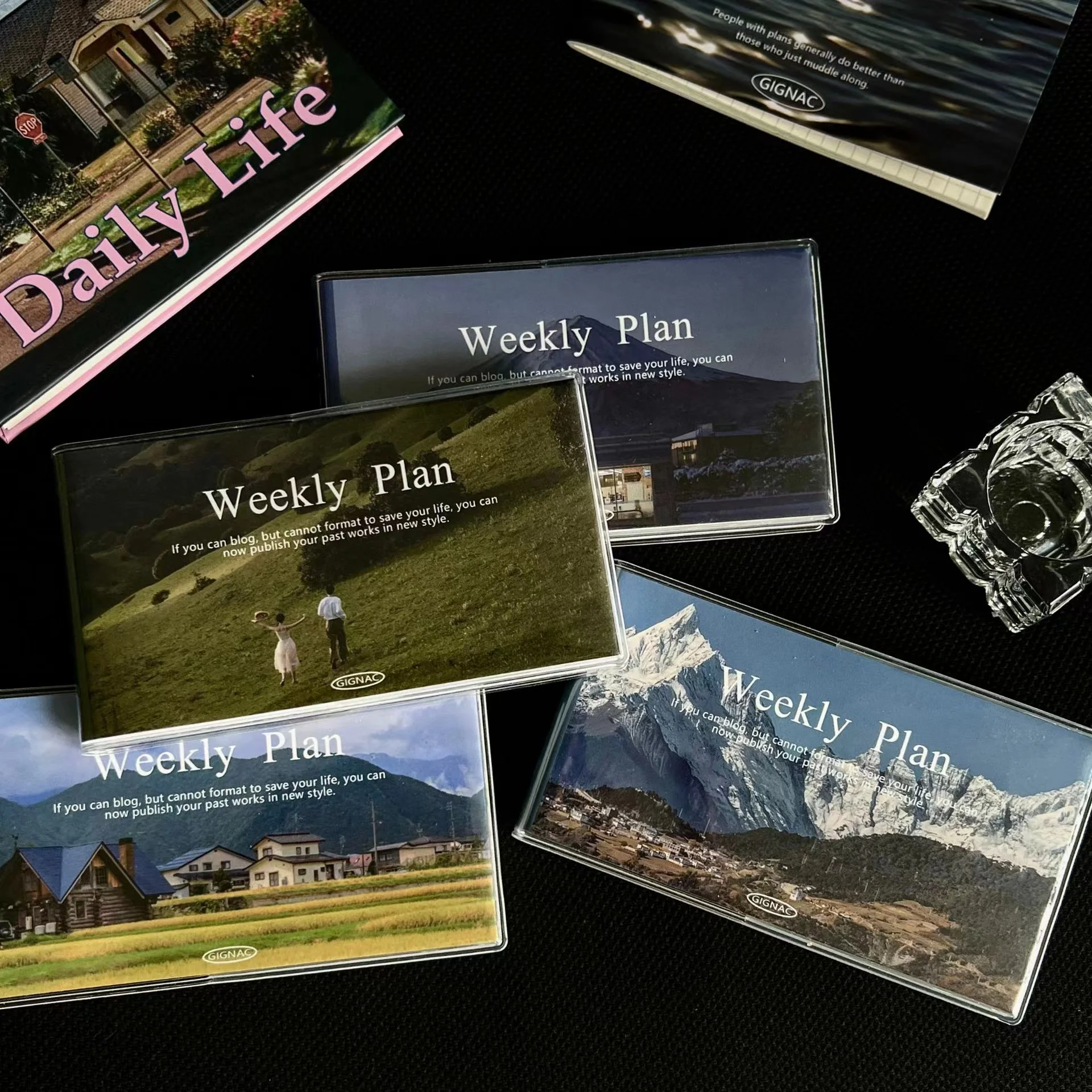 

Retro American Landscapes Planner Notebook Weekly Plan Agenda Yearly Daily Plan mini student notepad Journal Organizer