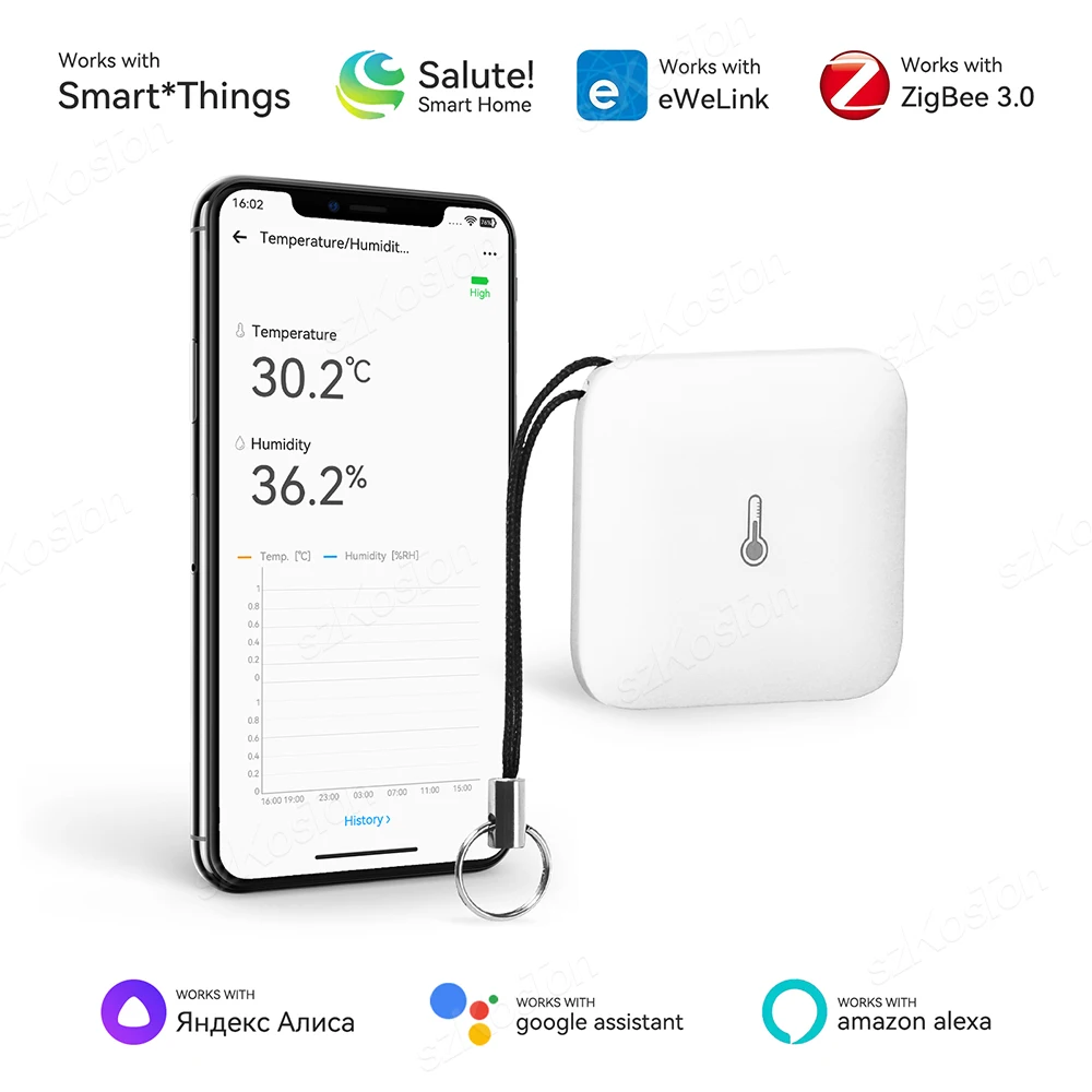 

Датчик температуры и влажности eWeLink ZigBee