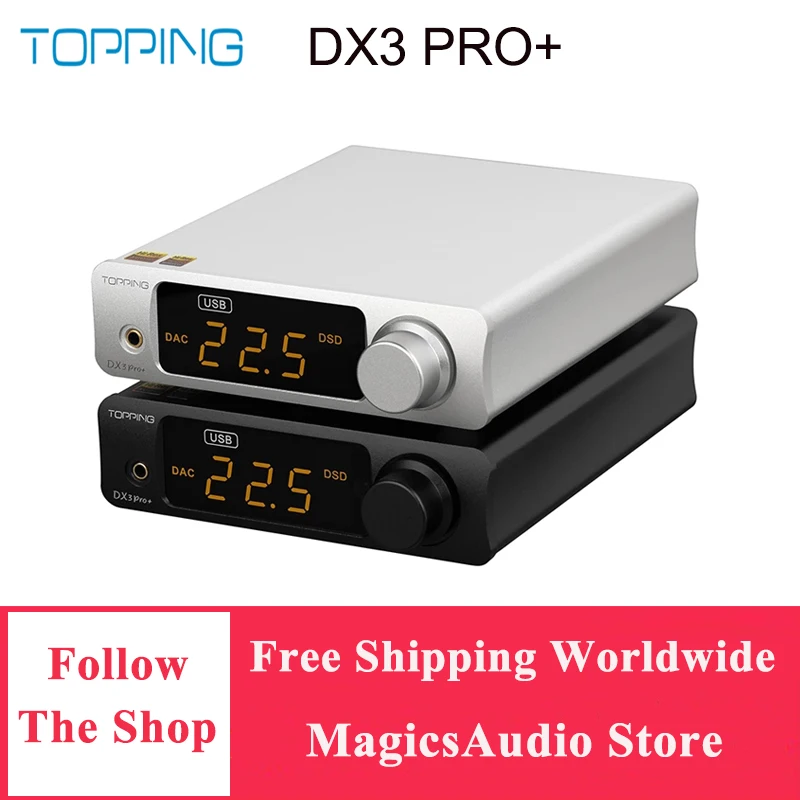 

TOPPING DX3 PRO+ DAC Headphone Amplifier ES9038Q2M Decoder Bluetooth 5.0 LDAC Audio DX3 PRO with Remote Control DX3 PRO PLUS