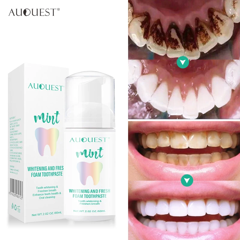 

60ml New Mint Mousse Foam Toothpaste Teeth Whitening Stain Removal Mouth Breathing Freshener Tooth Cleaning Care Toothpaste