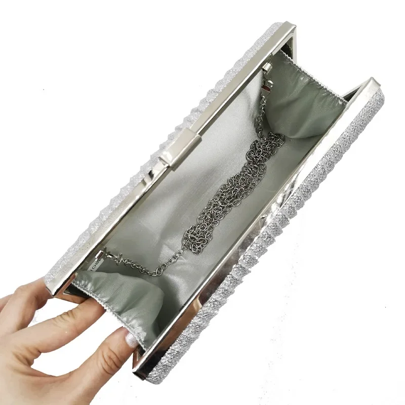 2025 модный плиссированный блестящий маленький квадратный клатч для ужина женская